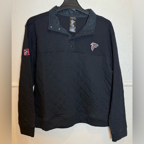 NFL Tops - NFL Atlanta Falcons Black Quilted 1/4 Snap Pullover Sweatshirt Size XL